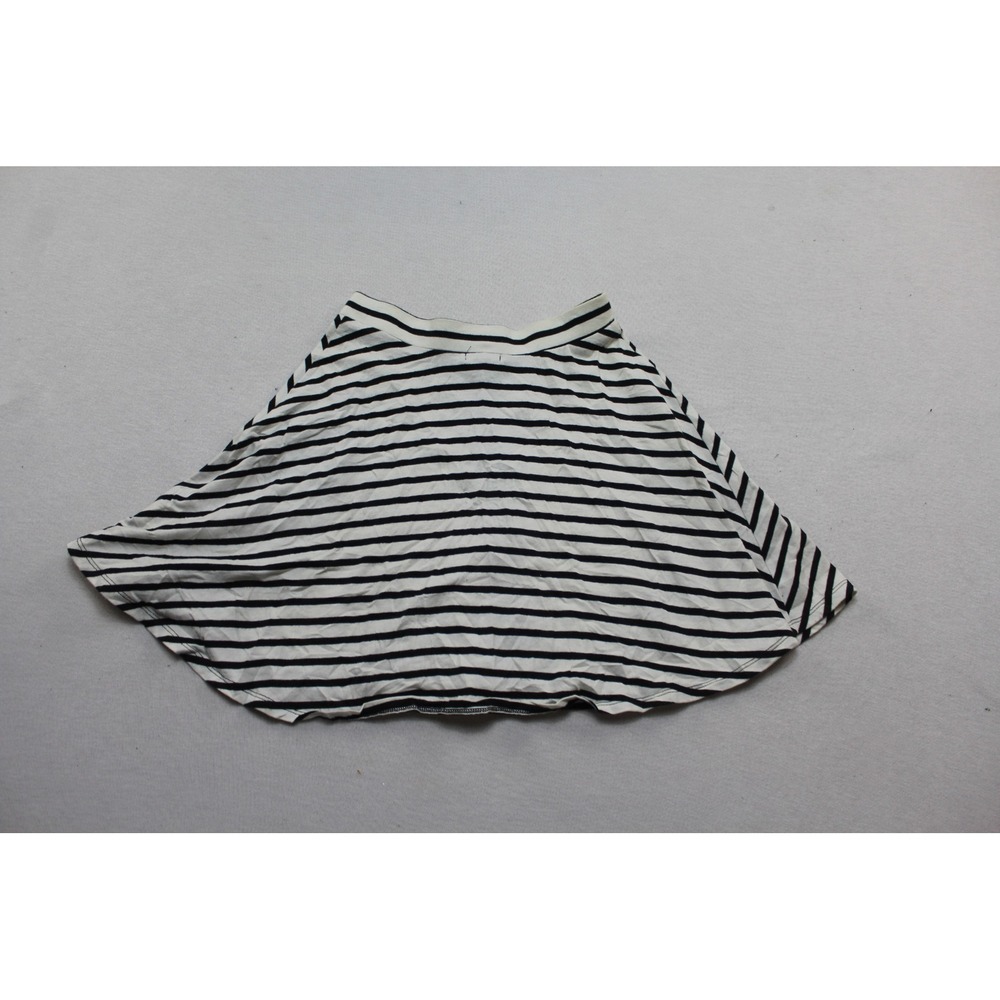American Eagle Skater Skirt Women XXS Black White Excellent Striped Zip Front